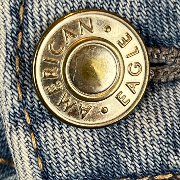 American Eagle Super Stretch Hi-Waist A-Line Mini Skirt, Denim Light Wash |12 - Picture 6 of 11